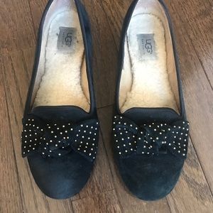 UGG Australia bow tie suede loafers